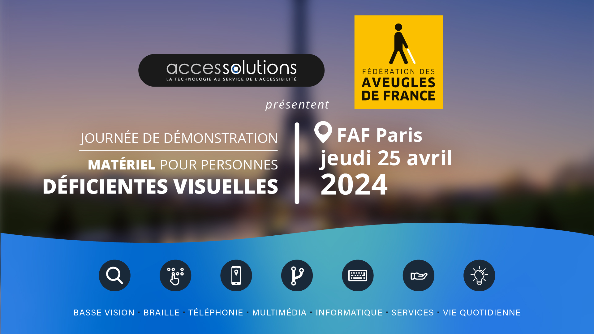 Ne ratez pas notre prochaine démo à la Fédération des Aveugles de France le jeudi 25 avril !
