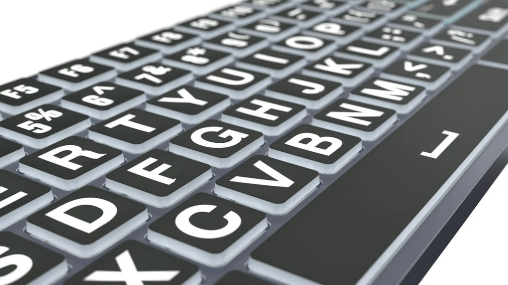 Clavier XL Print Titan gros caractères rétroéclairé fond noir PC ou MAC