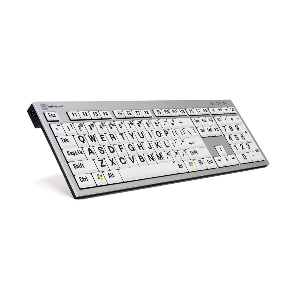 Clavier XL Print gros caractères fond Blanc lettres Noires