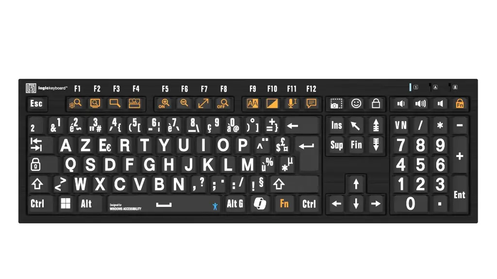 Clavier gros caractères accessibilité Windows