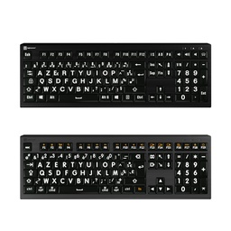 Clavier XL Print Titan gros caractères rétroéclairé fond noir PC ou MAC
